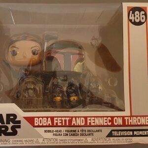 Mandalorian Star Wars Funko Pop! Boba Fett And Fennec On Throne #486